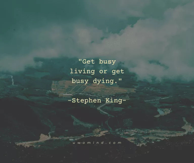 "Get busy living or get busy dying." -Stephen King-
