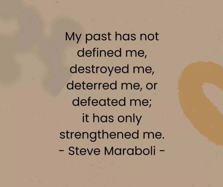 My past has not defined me, destroyed me, deterred me, or defeated me; it has only strengthened me. - Steve Maraboli -