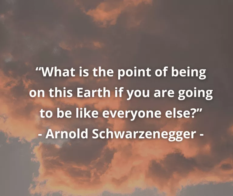“What is the point of being on this Earth if you are going to be like everyone else?” - Arnold Schwarzenegger -