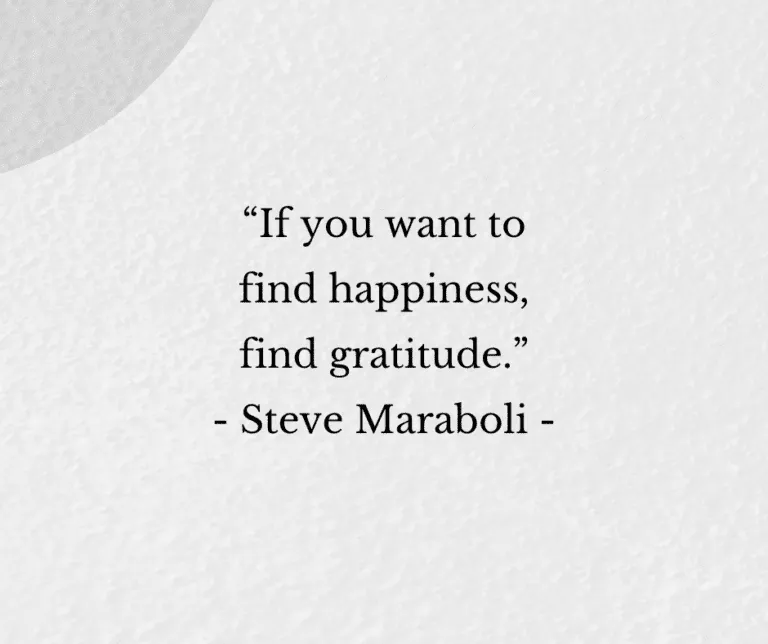 “If you want to find happiness, find gratitude.” - Steve Maraboli -