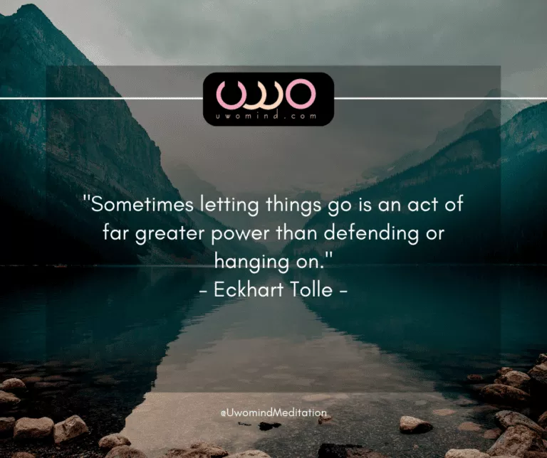 "Sometimes letting things go is an act of far greater power than defending or hanging on." - Eckhart Tolle -